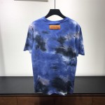 LV T Shirt Camo Tie & Dye Blue