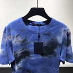 LV T Shirt Camo Tie & Dye Blue