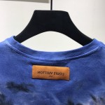 LV T Shirt Camo Tie & Dye Blue