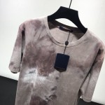 LV T Shirt Camo Tie & Dye Beige