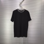 LV t shirt with chain jacquard rib collar black