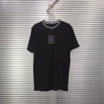 LV t shirt with chain jacquard rib collar black