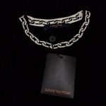 LV t shirt with chain jacquard rib collar black