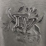 LV Vegetal Lace Embroidery T Shirt Black