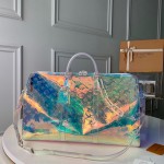 LV Keepall Bandouliere 50 prism Monogram-embossed PVC M53271