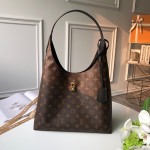 LV  Monogram Canvas Flower Hobo Bags Black M43545