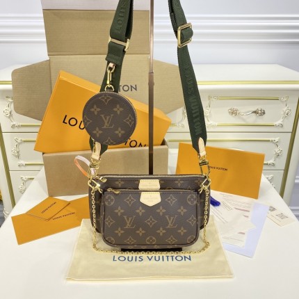 Louis Vuitton Monogram Canvas Multi Pochette Accessoires Bag Khaki LV M44813