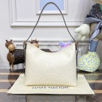 Louis Vuitton Monogram Empreinte CarryAll PM Bag Cream LV M46293