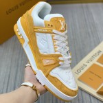 Louis Vuitton Trainer Sneaker 1A9JHD Yellow Denim