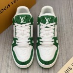 Louis Vuitton Trainer Sneaker 1A9JHX Green Denim