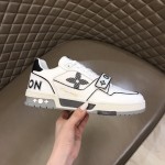 LV Monogram Flowers Trainer Sneaker Black