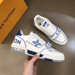 LV Monogram Flowers Trainer Sneaker Blue