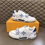 LV Monogram Flowers Trainer Sneaker Blue