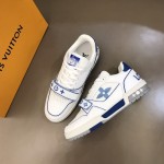 LV Monogram Flowers Trainer Sneaker Blue