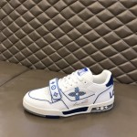 LV Monogram Flowers Trainer Sneaker Blue