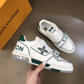 LV Monogram Flowers Trainer Sneaker Green