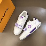 LV Monogram Flowers Trainer Sneaker Purple