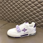 LV Monogram Flowers Trainer Sneaker Purple