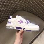 LV Monogram Flowers Trainer Sneaker Purple