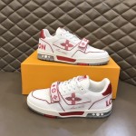 LV Monogram Flowers Trainer Sneaker Red