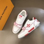 LV Monogram Flowers Trainer Sneaker Red