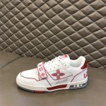 LV Monogram Flowers Trainer Sneaker Red