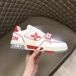 LV Monogram Flowers Trainer Sneaker Red