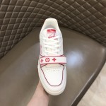 LV Monogram Flowers Trainer Sneaker Red