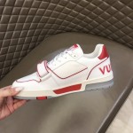 LV Monogram Flowers Trainer Sneaker Red