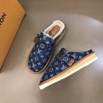 LV Monogram Denim Cosy Mule Fur 1A81G9