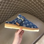 LV Monogram Denim Cosy Mule Fur 1A81G9