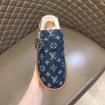 LV Monogram Denim Cosy Mule Fur 1A81G9