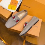 Louis Vuitton Monte Carlo Moccasin Loafers Light Grey