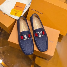 Louis Vuitton Monte Carlo Moccasin Loafers Blue / Red