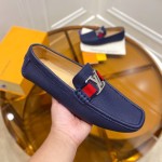 Louis Vuitton Monte Carlo Moccasin Loafers Blue / Red