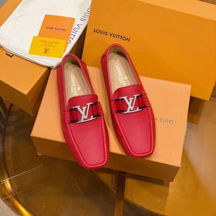 Louis Vuitton Monte Carlo Moccasin Loafers Red