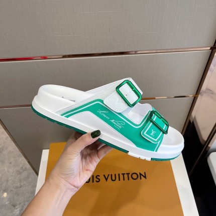 Louis Vuitton LV Trainer Mules Green