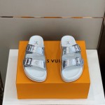 Louis Vuitton LV Trainer Mules Silver