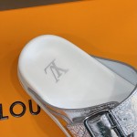 Louis Vuitton LV Trainer Mules Silver