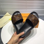 LV Monogram Canvas Rubber Waterfront Mule Sandals