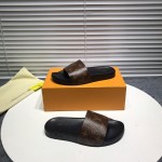 LV Monogram Canvas Rubber Waterfront Mule Sandals