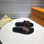 LV Monogram Canvas Rubber Waterfront Mule Sandals