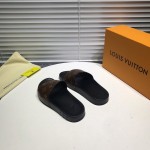 LV Monogram Canvas Rubber Waterfront Mule Sandals