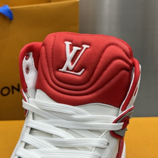 Replica LV High Top Trainer Sneaker Red