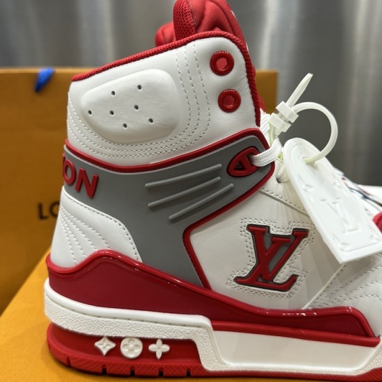 Replica LV High Top Trainer Sneaker Red