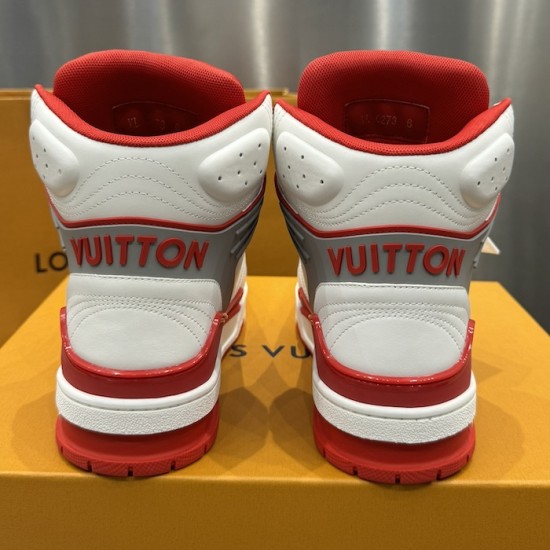 Replica LV High Top Trainer Sneaker Red