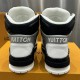 Replica LV High Top Trainer Sneaker Black / White / Grey