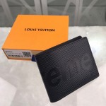 LV x supreme slender wallet black M60332