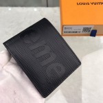 LV x supreme slender wallet black M60332