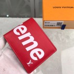 LV x supreme slender wallet red M60339